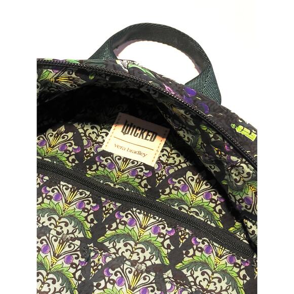 Vera Bradley Wicked Bancroft Backpack Green Lrg Wickedly Beautiful 15.5x12X8” main image 13